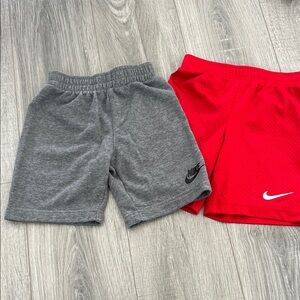 Nike Kids Gray and Red Shorts Duo